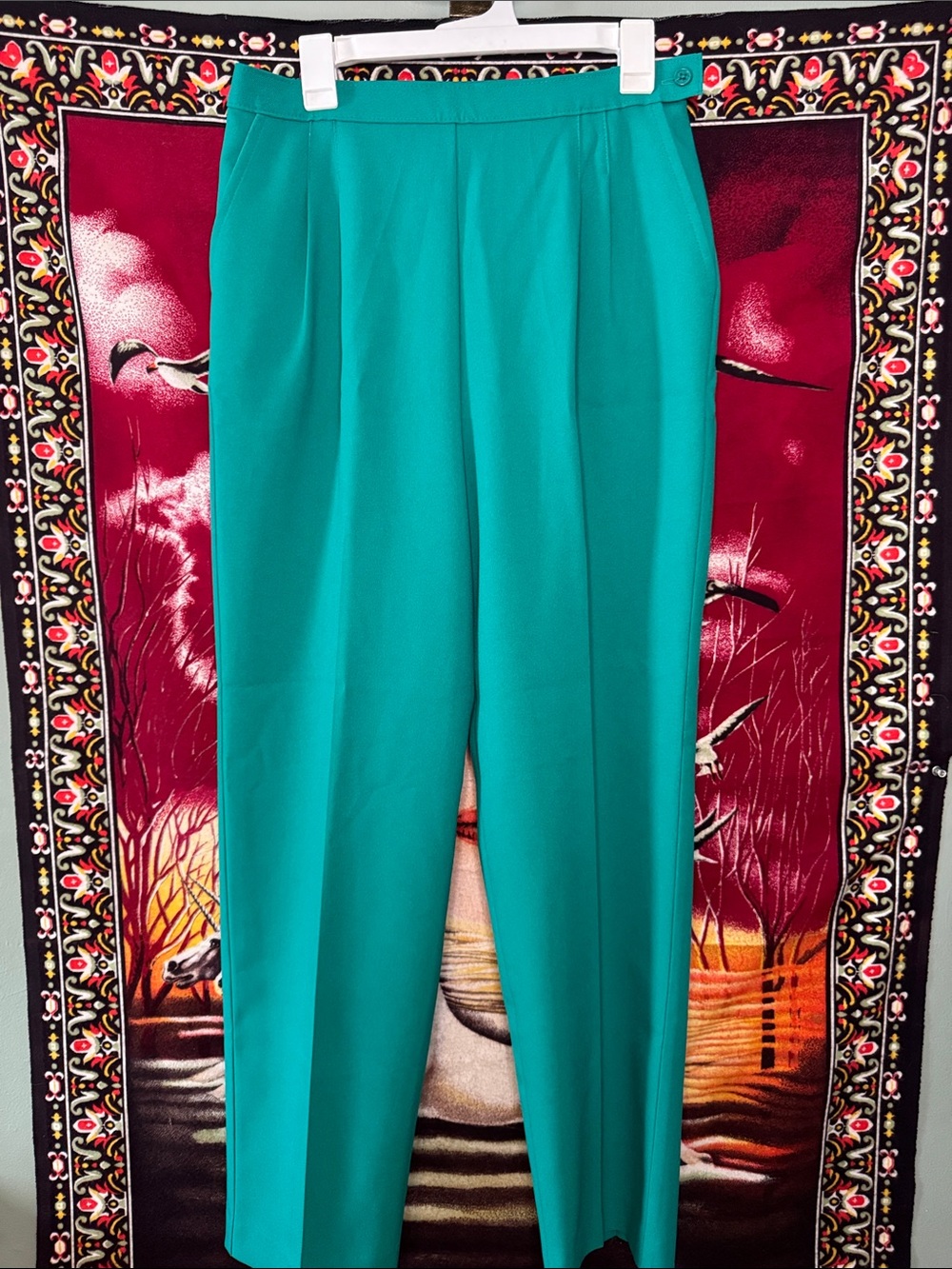 Vintage 90s Pykettes Teal High Waist Trouser Pants